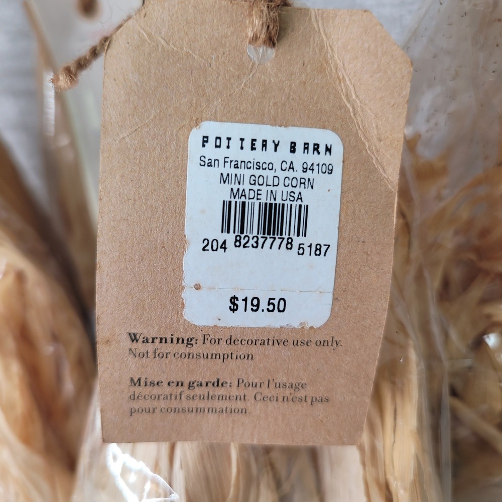 5 Pottery Barn Gilded Mini Corn Vase Filler Gold Autumn Harvest Decor RARE Stock - Picture 3 of 15